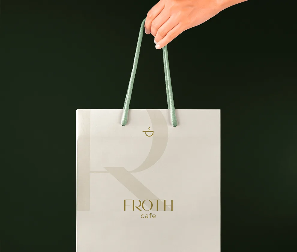 Froth Cafe branded shopping bag